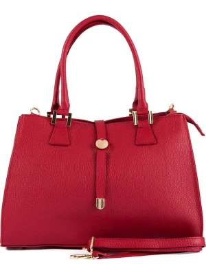 Lia Biassoni Skórzana torebka w kolorze czerwonym - 35 x 25 x 11 cm rozmiar: onesize