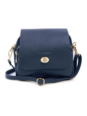 Lia Biassoni Skórzana torebka w kolorze granatowym - 23 x 20 x 9 cm rozmiar: onesize