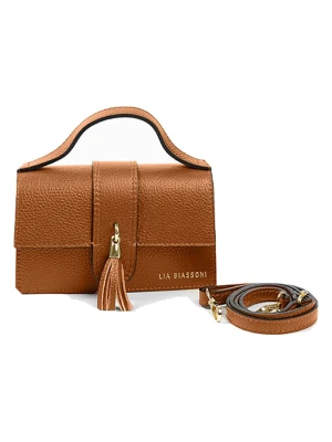 Lia Biassoni Skórzana torebka w kolorze jasnobrązowym - 20 x 13 x 6 cm rozmiar: onesize