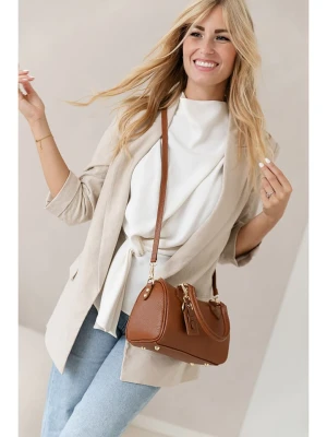 Lia Biassoni Skórzana torebka w kolorze jasnobrązowym - 22 x 17 x 13 cm rozmiar: onesize