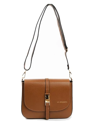 Lia Biassoni Skórzana torebka w kolorze jasnobrązowym - 24 x 18 x 8 cm rozmiar: onesize