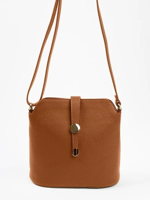 Lia Biassoni Skórzana torebka w kolorze jasnobrązowym - 24 x 22 x 10 cm rozmiar: onesize