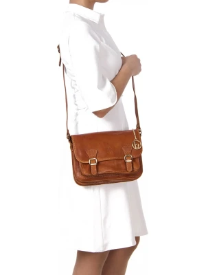 Lia Biassoni Skórzana torebka w kolorze jasnobrązowym - 26 x 19 x 12 cm rozmiar: onesize