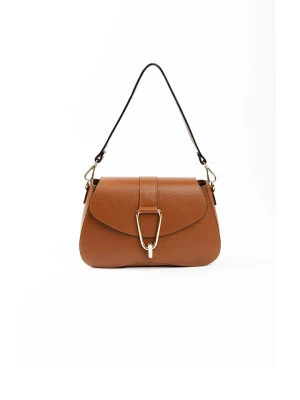 Lia Biassoni Skórzana torebka w kolorze jasnobrązowym - 27 x 18 x 8 cm rozmiar: onesize