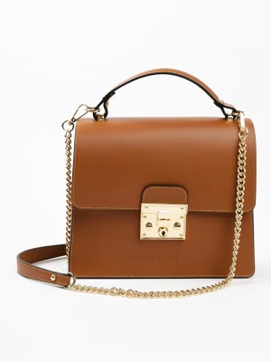 Lia Biassoni Skórzana torebka w kolorze jasnobrązowym - 27 x 24 x 8 cm rozmiar: onesize