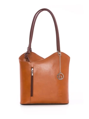 Lia Biassoni Skórzana torebka w kolorze jasnobrązowym - 28 x 55 x 9 cm rozmiar: onesize