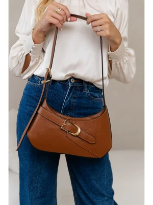 Lia Biassoni Skórzana torebka w kolorze jasnobrązowym - 32 x 19 x 6 cm rozmiar: onesize