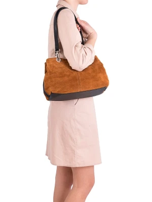 Lia Biassoni Skórzana torebka w kolorze jasnobrązowym - 32 x 20 x 14 cm rozmiar: onesize