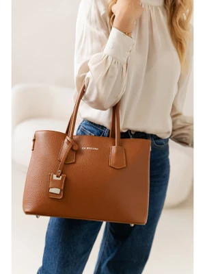 Lia Biassoni Skórzana torebka w kolorze jasnobrązowym - 38 x 24 x 15 cm rozmiar: onesize