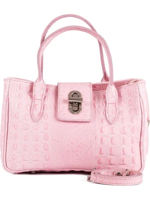Lia Biassoni Skórzana torebka w kolorze jasnoróżowym - 26 x 17 x 12 cm rozmiar: onesize