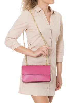Lia Biassoni Skórzana torebka w kolorze różowym - 24 x 15 x 4 cm rozmiar: onesize