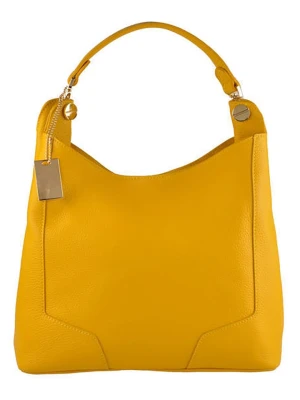 Lia Biassoni Skórzana torebka w kolorze żółtym - 39 x 28 x 12 cm rozmiar: onesize