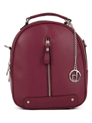 Lia Biassoni Skórzany plecak "Cerboli" w kolorze czerwonym - 23 x 27 x 10 cm rozmiar: onesize