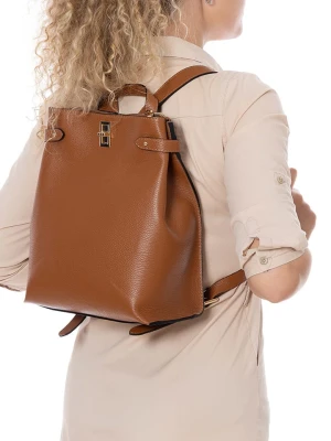 Lia Biassoni Skórzany plecak "Dollaro" w kolorze karmelowym - 26 x 29 x 16 cm rozmiar: onesize