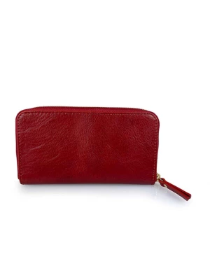 Lia Biassoni Skórzany portfel "Platani" w kolorze czerwonym - 22 x 10 x 2 cm rozmiar: onesize