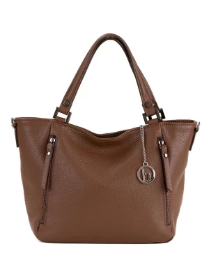 Lia Biassoni Skórzany shopper bag "Alserio" w kolorze brązowym - 42 x 26 x 16 cm rozmiar: onesize