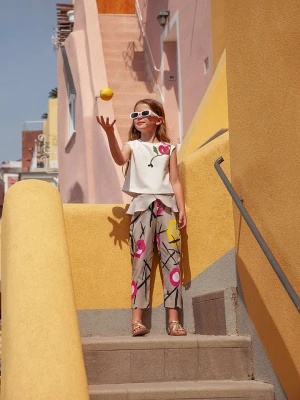 LiaLea Top w kolorze beżowo-białym rozmiar: 128