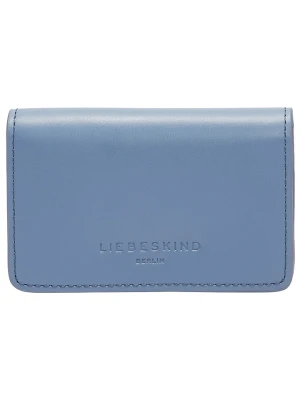 LIEBESKIND BERLIN Skórzany portfel "Cardie" w kolorze błękitnym - 11 x 7,5 x 2,5 cm rozmiar: onesize