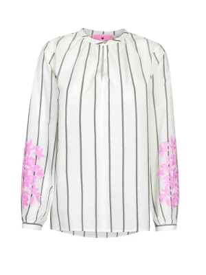 LIEBLINGSSTÜCK Bluzka "Rumina" w kolorze biało-oliwkowo-różowym rozmiar: 34