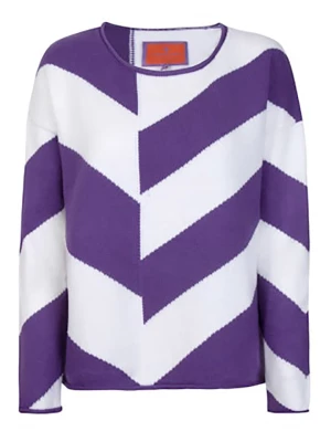 LIEBLINGSSTÜCK Sweter w kolorze fioletowo-białym rozmiar: 36