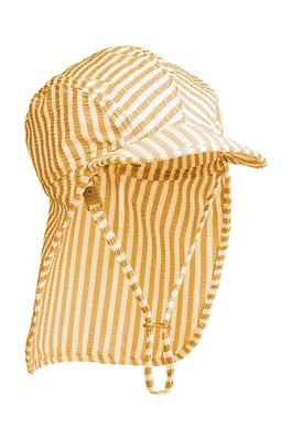 Liewood czapka dziecięca Lusio Seersucker Sun Hat kolor żółty wzorzysta
