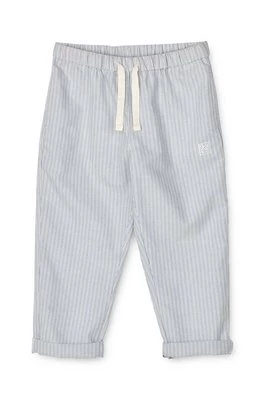 Liewood spodnie bawełniane dziecięce Orlando Stripe Pants kolor niebieski wzorzyste