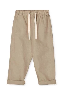 Liewood spodnie dziecięce kolor beżowy gładkie