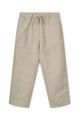 Liewood spodnie z domieszką lnu dziecięce Orlando Linen Pants kolor beżowy gładkie