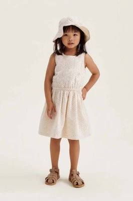 Liewood sukienka bawełniana dziecięca kolor beżowy mini rozkloszowana