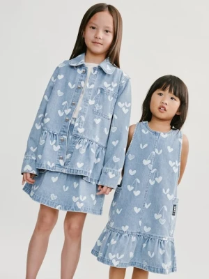 Liewood sukienka jeansowa dziecięca Angelica Printed Denim frill Dress