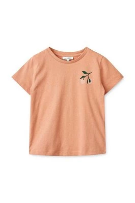 Liewood t-shirt bawełniany dziecięcy kolor beżowy z nadrukiem