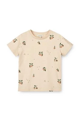 Liewood t-shirt bawełniany niemowlęcy Apia Baby Printed Shortsleeve T-shirt kolor różowy wzorzysty