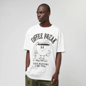 Life Happens Coffee Helps Oversize Tee, markiMister Tee, T-Shirty i Polo, w kolorze biały, rozmiar: