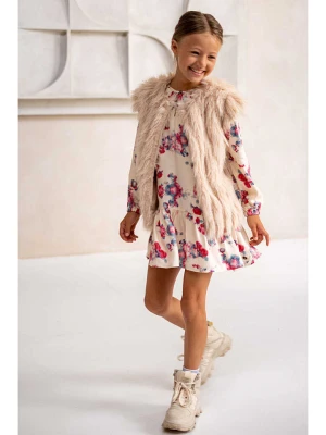 Like Flo Sukienka w kolorze kremowym ze wzorem rozmiar: 116