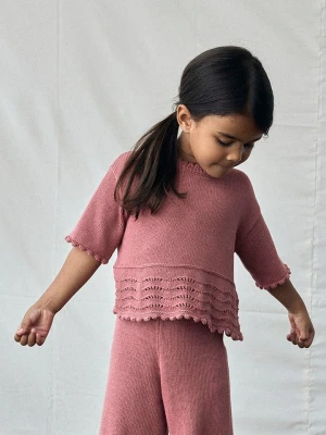 Lil Atelier Koszulka dzianinowa "Lola" w kolorze ciemnoczerwonym rozmiar: 92