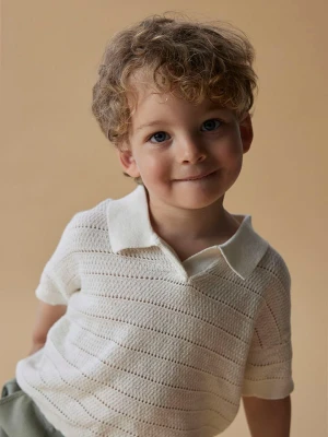 Lil Atelier Koszulka polo "Glivo" w kolorze kremowym rozmiar: 98