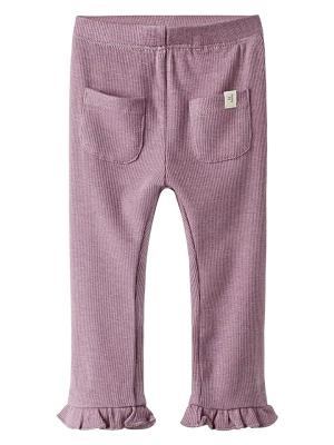 Lil Atelier Legginsy "Darla" w kolorze fioletowym rozmiar: 68