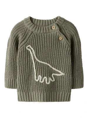 Lil Atelier Sweter "Emlen" w kolorze khaki rozmiar: 56