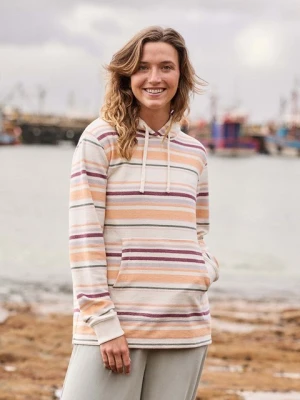 Lila damska plażowa bluza z kapturem - Pink Animal