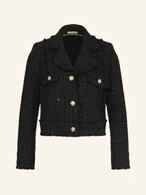 Lilienfels Blezer Z Bouclé Z Cekinami schwarz