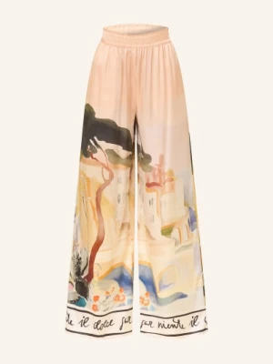 Lilienfels Spodnie Z Jedwabiu Typu Marlene weiss