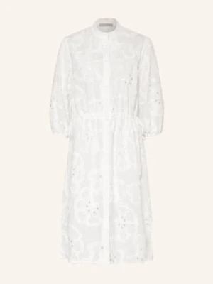 Lilienfels Sukienka Z Koronką Z Dziurkami I Rękawami 3/4 weiss