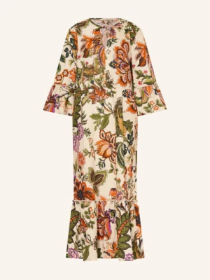 Lilienfels Sukienka Z Lnem I Falbanami weiss