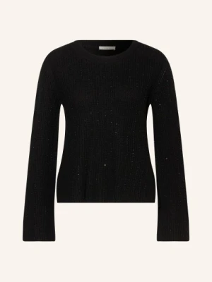 Lilienfels Sweter Z Wełny Merynosowej Z Kamieniami Ozdobnymi schwarz