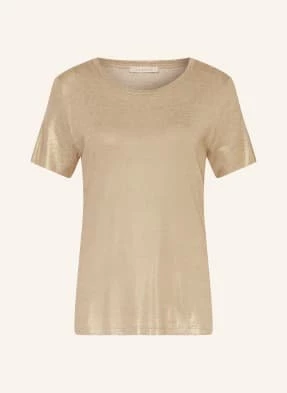 Lilienfels T-Shirt Z Błyszczącą Przędzą gold
