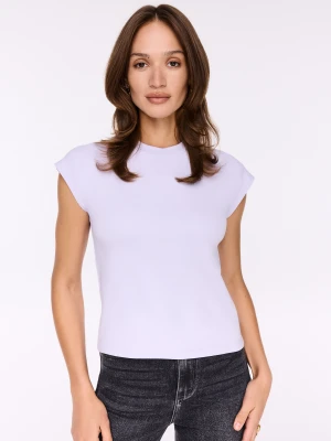 Liliowa bluzka z krótkim rękawem TARANKO