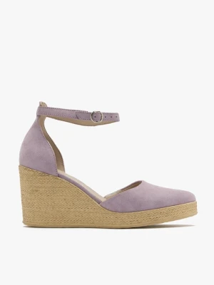 Liliowe dwuczęściowe czółenka na platformie Ryłko