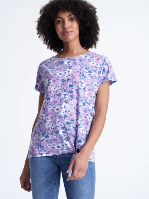 Liliowo-niebieski top z nadrukiem, krótki rękaw Greenpoint