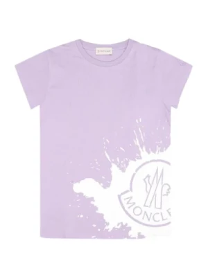 Liliowy T-shirt dla Dzieci z Efektem Malowania Moncler
