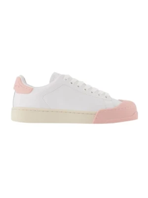 Lilly White/Light Pink Skórzane Bumper Sneakers Marni